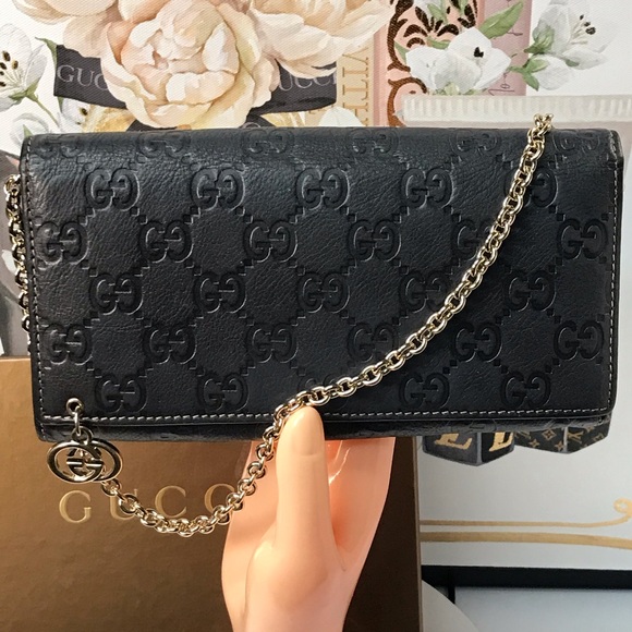 GUCCI Guccissima Leather Wallet on Chain 🔥 - Picture 6 of 17